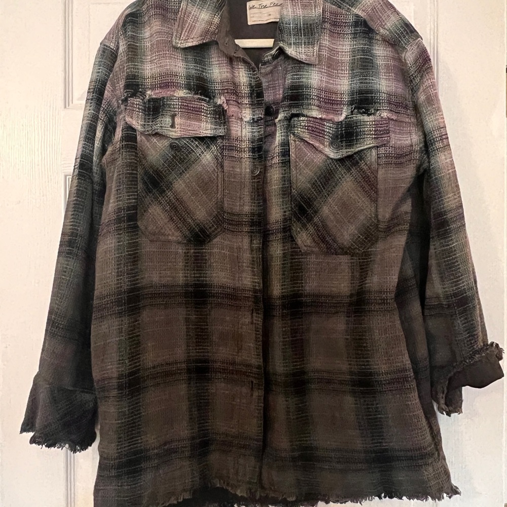 We The Free Purple Plaid Utility Jacket